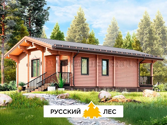 Дом из бруса проект СЯО 83,5м2 13,0х7,0
