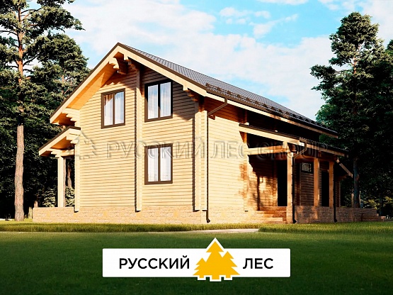 Дом из бруса проект НОЙМАН 219,11м2 14,1х8,8