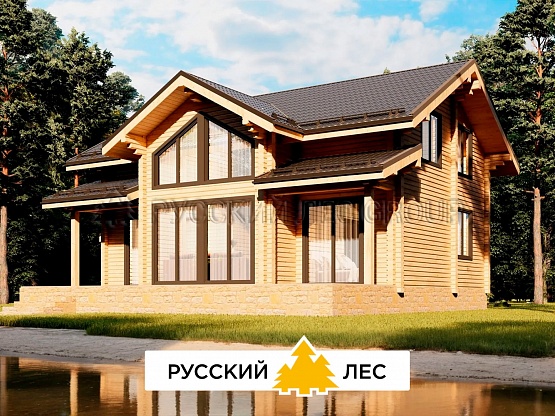 Дом из бруса проект НОЙМАН 219,11м2 14,1х8,8