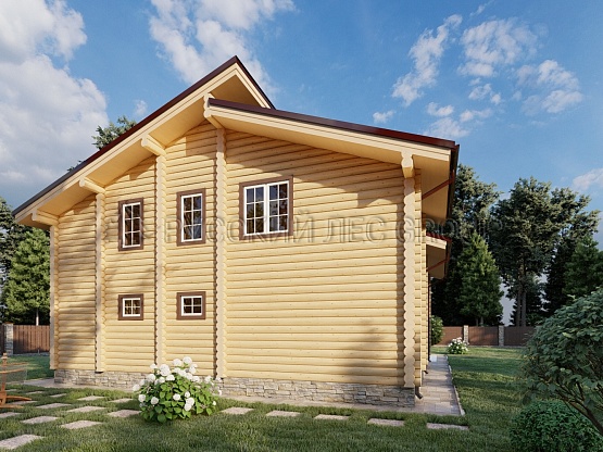Дом из бревна проект КАРЛСОН 240,00м2 11,7x11,1