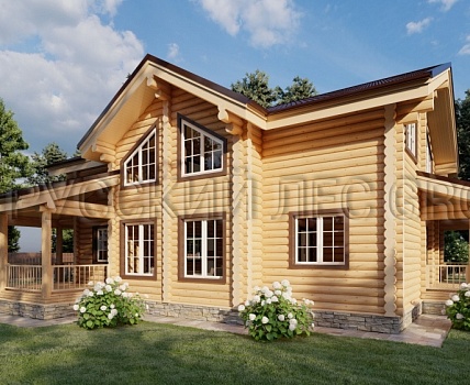 Дом из бревна 9,60 х 12,00, проект - ХАДИД