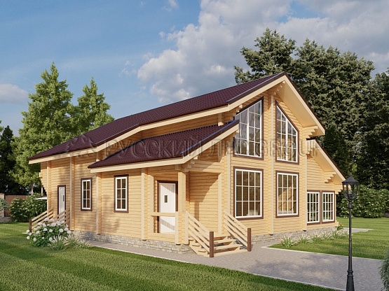 Дом из бруса проект МАНСАР 207,3м2 12,1х11,0