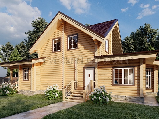 Дом из бревна проект МЕНДЕЛЬСОН 183,2м2 12,0х16,0