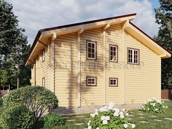 Дом из бревна проект КАРЛСОН 240,00м2 11,7x11,1
