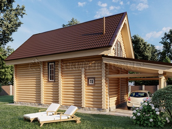 Дом из бревна проект БРАМАНТЕ 104,6м2 5,5x9,5